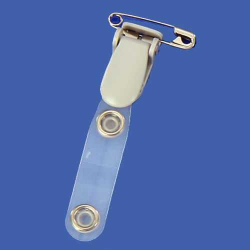 ID name badge clip with strap