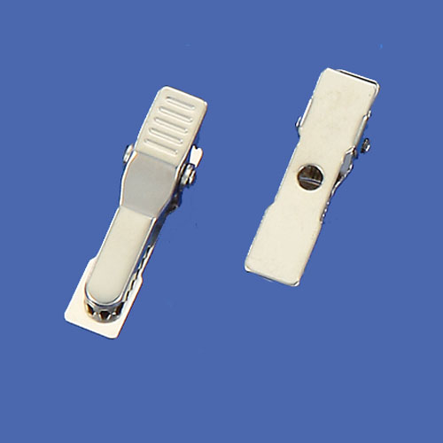 Long badge clip features the alligator clip jaw