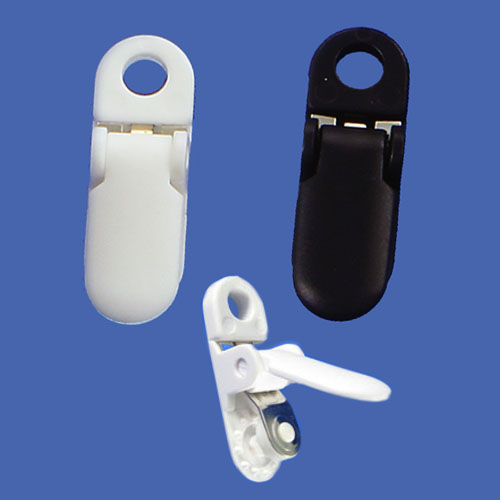 Plastic badge suspender clips