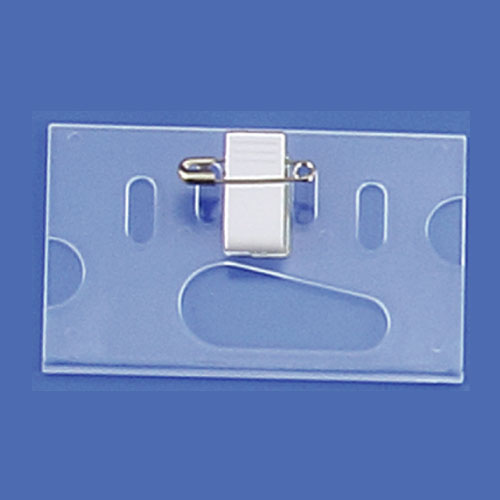 Rigid badge card holder with plastic badge clip