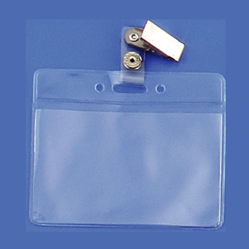 Vinyl badge Holder with Vinyl strap clip